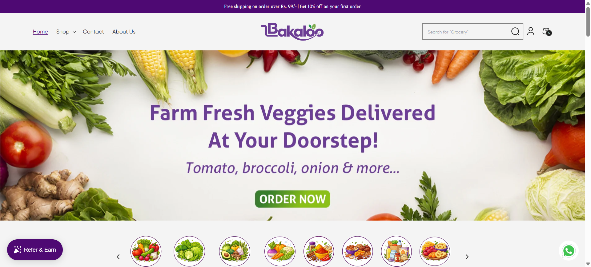 Bakaloo - Fresh Fruits & Vegetables Shopify Store